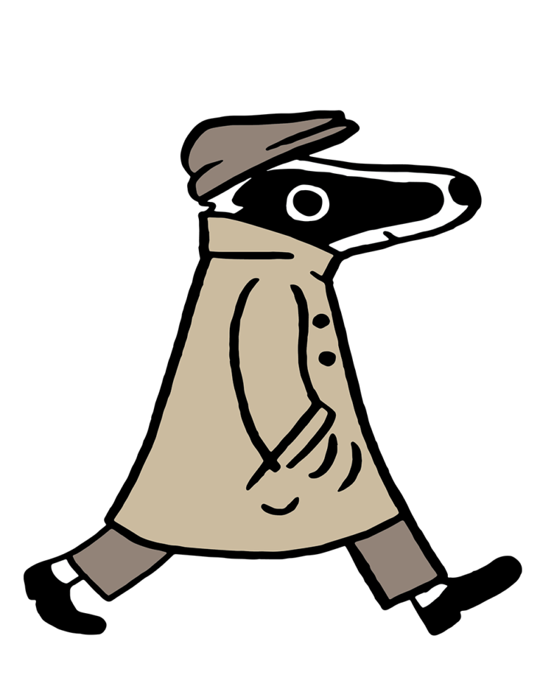 detektiv-dachs-marschiert-haende-in-tasche