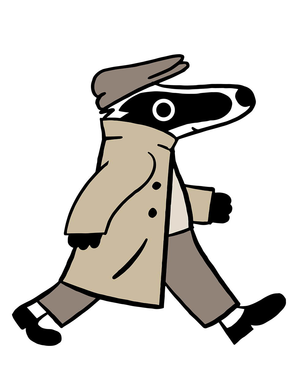 detektiv-dachs-marschiert-rechter-arm-hinten