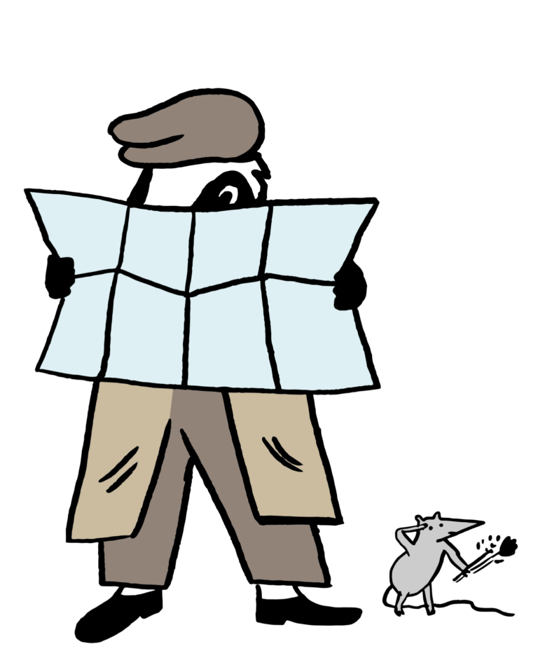 Detektiv Dachs mit Karte Detektiv-Trails