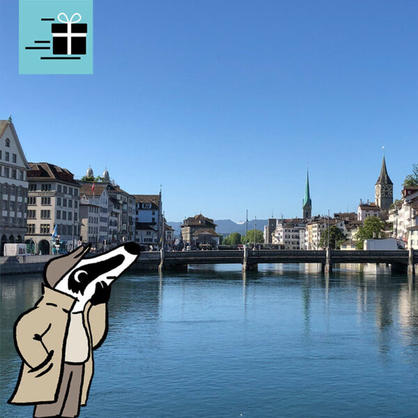 Erlebe die Detektiv-Trails mit Detektiv Dachs: Ein spannendes Rätselerlebnis für Jung und Alt. Die ersten Rätsel führen dich durch einen kurzen Teil durch die belebte Bahnhofstrasse und beim Lindenhof, einem historischen Ort mit einer fantastischen Aussicht über die Stadt vorbei. Weiter geht es zum Grossmünster im Niederdorf, einem beeindruckenden Wahrzeichen der Stadt, das mit seiner Geschichte und Architektur fasziniert. Du erkundest die malerischen Gassen des Niederdorfs. Der Detektiv-Trail Zürich bietet Spass, Bewegung und spannende Aufgaben – ein unvergessliches Erlebnis für Eltern, Kinder, Schüler:innen, Grosseltern und alle anderen. Viel Spass auf deinem Abenteuer!