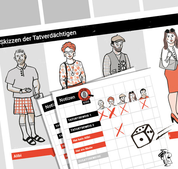 Krimi-Trail Cards – Kriminalfall lösen wie echte Ermittler Ein Bankraub erschüttert die Stadt. Am Tatort wurden verschiedene Beweise sichergestellt, mehrere Personen geraten unter Verdacht – doch wer ist wirklich der Täter? In den Krimi-Trail Cards untersucht ihr den Fall Schritt für Schritt. Ihr ordnet Beweise den Verdächtigen zu, überprüft Alibis und analysiert mögliche Motive. Durch geschicktes Kombinieren könnt ihr Verdächtige ausschliessen und den wahren Täter überführen. Dieses Krimispiel für Kinder und Familien verbindet logisches Denken, Beobachtungsgabe und Teamarbeit zu einem spannenden Spielerlebnis, bei dem alle gemeinsam miträtseln können. Einfacher Einstieg – grosser Rätselspass Die Krimi-Trail Cards sind schnell erklärt und in wenigen Minuten spielbereit. Dadurch eignen sie sich perfekt für Familien, Kinder, Schulklassen oder alle, die gemeinsam einen spannenden Kriminalfall lösen möchten. Als Krimispiel für Kinder und Familien sorgt das Spiel für spannende Ermittlungen, ohne komplizierte Regeln oder lange Vorbereitungszeiten. Dank der kurzen Spieldauer bleibt die Spannung bis zur Auflösung des Falls erhalten. Das Spiel eignet sich hervorragend für: Familiennachmittage Kindergeburtstage Schulprojekte und Klassenaktivitäten Ferien und Reisen einen Spieleabend zwischendurch Detektivspiel zum Ausdrucken Die Krimi-Trail Cards werden als PDF-Datei geliefert und können bequem zu Hause ausgedruckt werden. Dadurch habt ihr jederzeit ein spannendes Detektivspiel zum Ausdrucken zur Hand, das ohne zusätzliches Material gespielt werden kann. Nach dem Download müsst ihr die Karten lediglich ausdrucken und ausschneiden – schon kann die Ermittlungsarbeit beginnen. Das macht die Krimi-Trail Cards zu einem unkomplizierten Detektivspiel zum Ausdrucken für Familien, Lehrpersonen und alle kleinen Spürnasen. Perfekte Vorbereitung auf einen echten Detektiv-Trail oder Krimi-Trail Die Krimi-Trail Cards vermitteln spielerisch das Ermittlungsprinzip der Detektiv- und Krimi-Trails. Wer Gefallen am Kombinieren von Beweisen, Motiven und Alibis findet, erhält einen ersten Einblick in die Welt der Outdoor-Krimis und kann anschliessend einen Detektiv-Trail oder Krimi-Trail vor Ort erleben. So werden die Krimi-Trail Cards zur idealen Ergänzung für alle, die gerne Rätsel lösen und Kriminalfälle auf eigene Faust aufklären. Sofort spielbereit Nach dem Kauf erhaltet ihr die Spielunterlagen als PDF-Datei. Das Spiel kann bequem zu Hause ausgedruckt und direkt gespielt werden, ohne lange Vorbereitung und unabhängig von Ort oder Wetter. Spielinformationen Spieleranzahl: 2–6 Personen Alter: ab 7 Jahren Dauer: ca. 10–20 Minuten Format: PDF zum Ausdrucken Spielart: Krimispiel, Logikspiel und Deduktionsspiel Findet die richtigen Zusammenhänge, entlarvt den Täter und beweist euren Spürsinn!